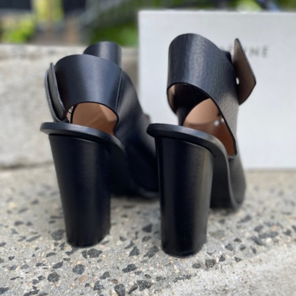 Celine Peep Toe Sandal Size 40.5 Shoe Leather - Picture 9 of 12